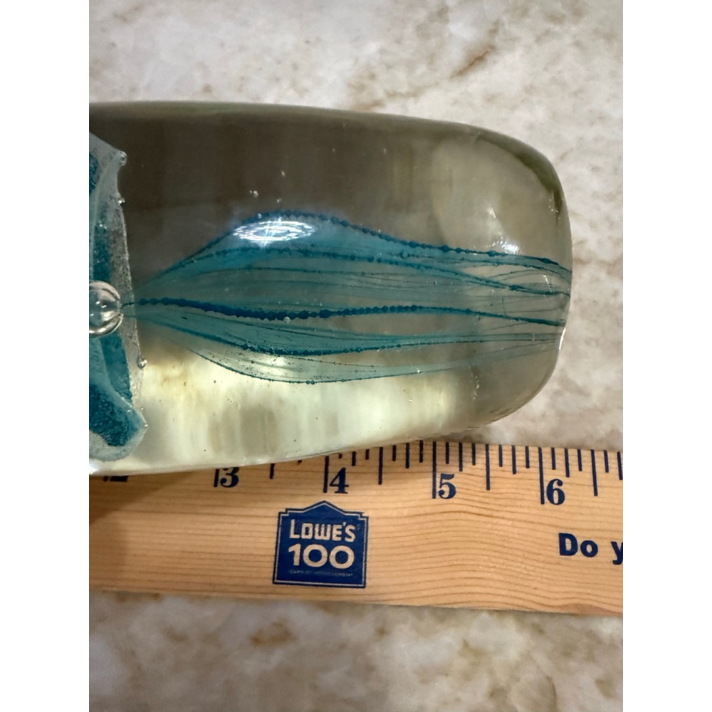 Blue Clear Glass Jellyfish paperweight sculpture - Picture 6 of 6